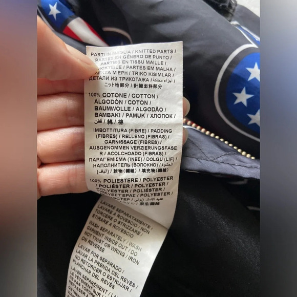 Love Moschino Bomber  Jacket With American Heart Flags Sz 4 - Picture 11 of 14